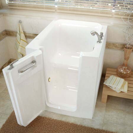 Meditub MediTub Walk-In 32 x 38 Left Door White Soaking Walk-In Bathtub 3238LWS